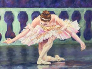 A Painting of a Dancing Ballerina on a Stage